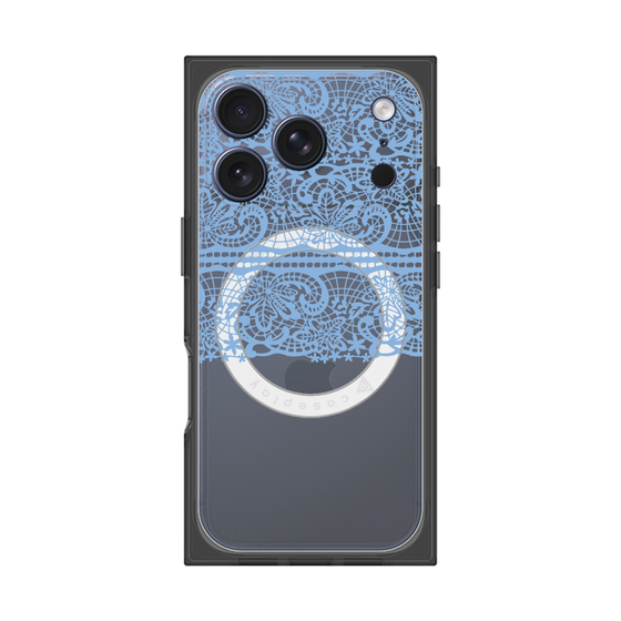 プレミアムスクエアケース with MagSafe［ LANVIN en Bleu - Lace - Blue ］