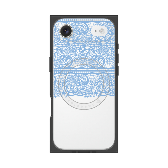 プレミアムスクエアケース with MagSafe［ LANVIN en Bleu - Lace - Blue ］
