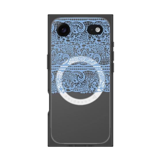 プレミアムスクエアケース with MagSafe［ LANVIN en Bleu - Lace - Blue ］