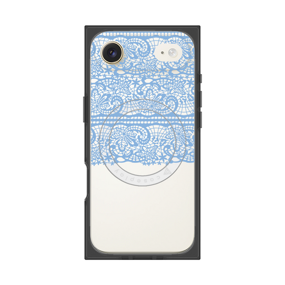 プレミアムスクエアケース with MagSafe［ LANVIN en Bleu - Lace - Blue ］