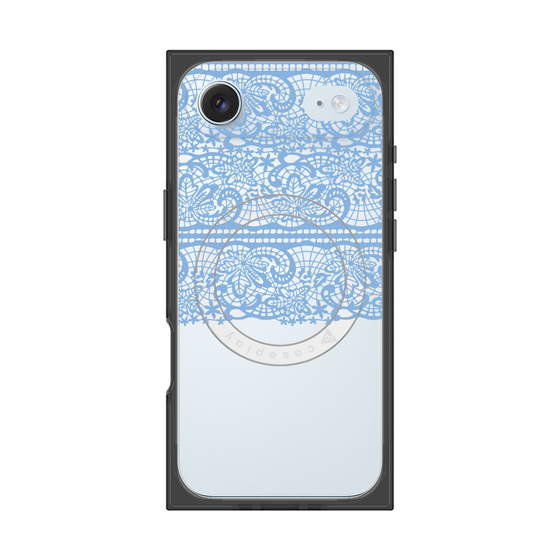 プレミアムスクエアケース with MagSafe［ LANVIN en Bleu - Lace - Blue ］