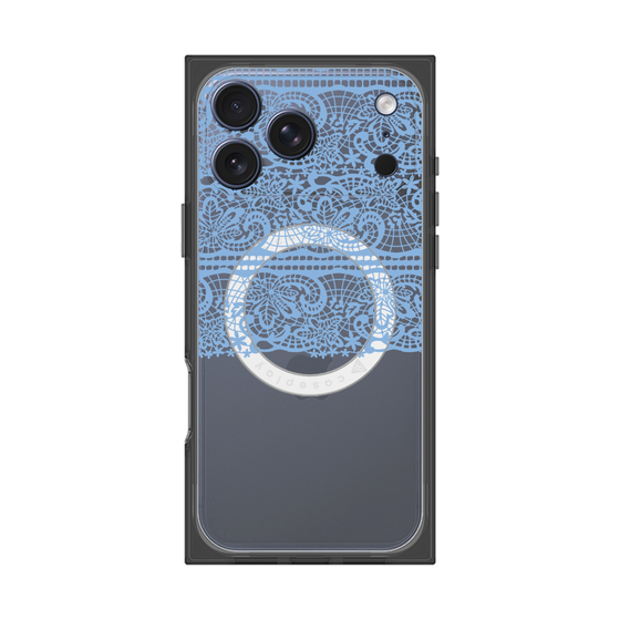 プレミアムスクエアケース with MagSafe［ LANVIN en Bleu - Lace - Blue ］
