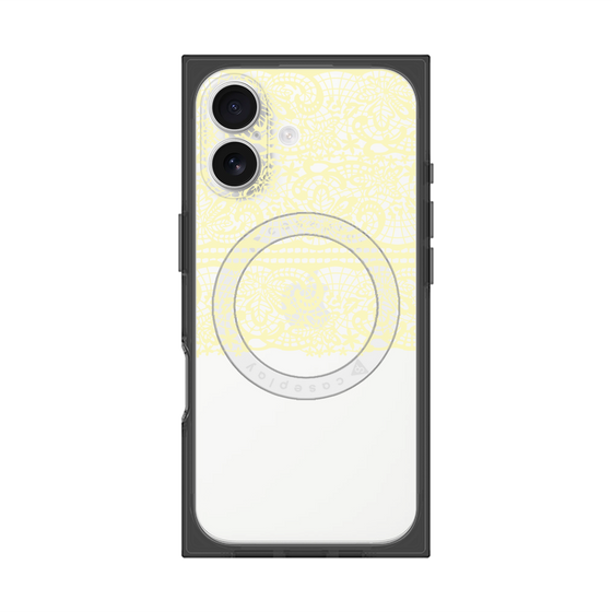 プレミアムスクエアケース with MagSafe［ LANVIN en Bleu - Lace - Yellow ］