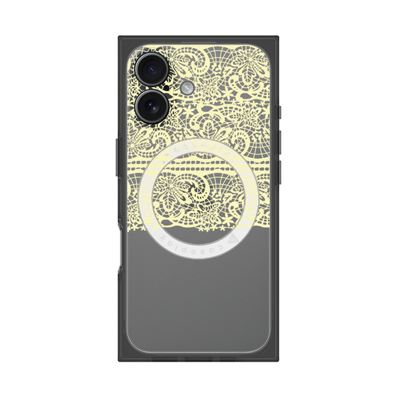 プレミアムスクエアケース with MagSafe［ LANVIN en Bleu - Lace - Yellow ］