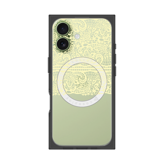 プレミアムスクエアケース with MagSafe［ LANVIN en Bleu - Lace - Yellow ］