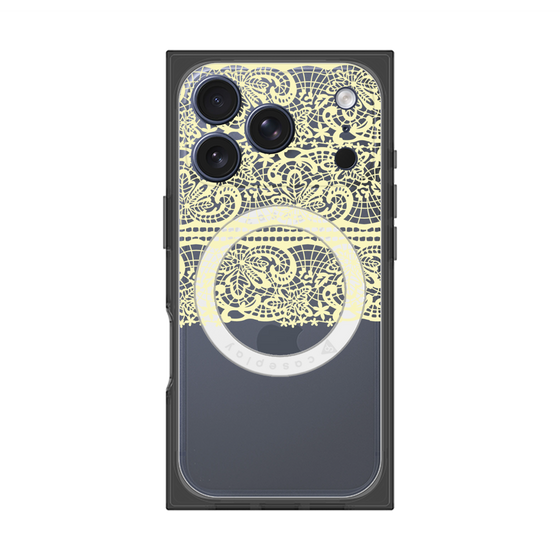 プレミアムスクエアケース with MagSafe［ LANVIN en Bleu - Lace - Yellow ］