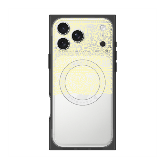 プレミアムスクエアケース with MagSafe［ LANVIN en Bleu - Lace - Yellow ］