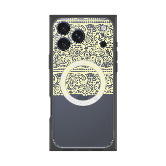 プレミアムスクエアケース with MagSafe［ LANVIN en Bleu - Lace - Yellow ］
