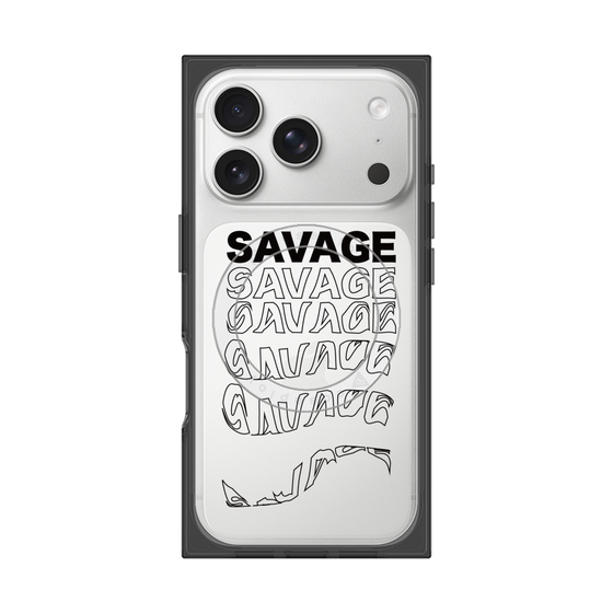 プレミアムスクエアケース with MagSafe［ SAVAGE Black ］