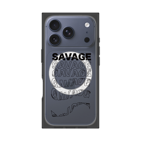 プレミアムスクエアケース with MagSafe［ SAVAGE Black ］