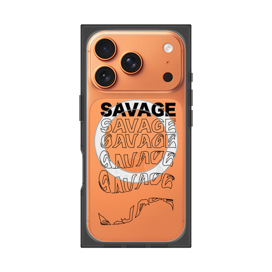 プレミアムスクエアケース with MagSafe［ SAVAGE Black ］