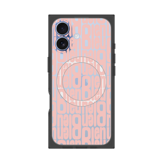 プレミアムスクエアケース with MagSafe［ LANVIN en Bleu - Logo Pattern - Pink ］