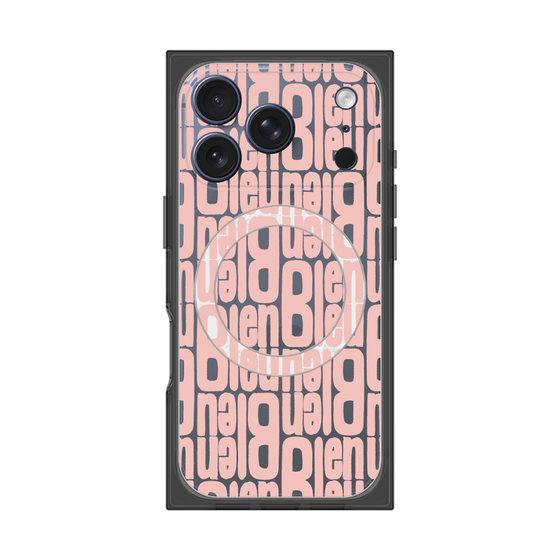 プレミアムスクエアケース with MagSafe［ LANVIN en Bleu - Logo Pattern - Pink ］