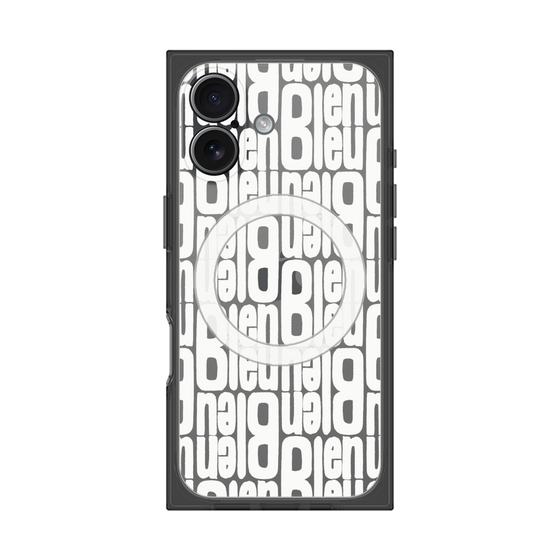 プレミアムスクエアケース with MagSafe［ LANVIN en Bleu - Logo Pattern - White ］