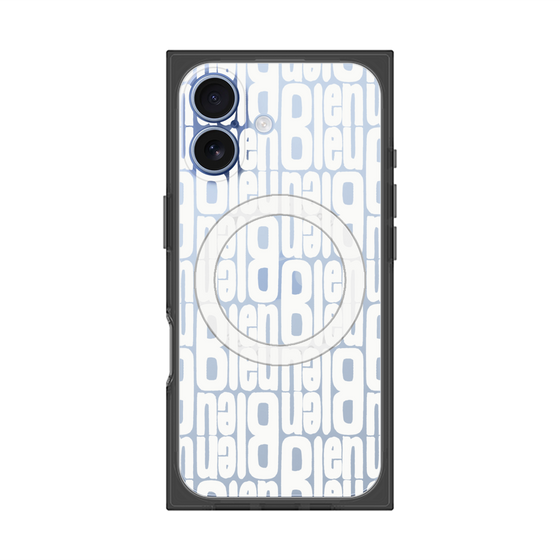 プレミアムスクエアケース with MagSafe［ LANVIN en Bleu - Logo Pattern - White ］