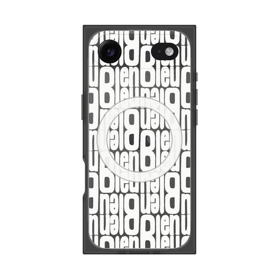 プレミアムスクエアケース with MagSafe［ LANVIN en Bleu - Logo Pattern - White ］