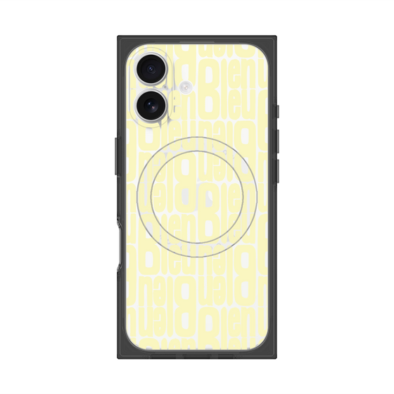 プレミアムスクエアケース with MagSafe［ LANVIN en Bleu - Logo Pattern - Yellow ］