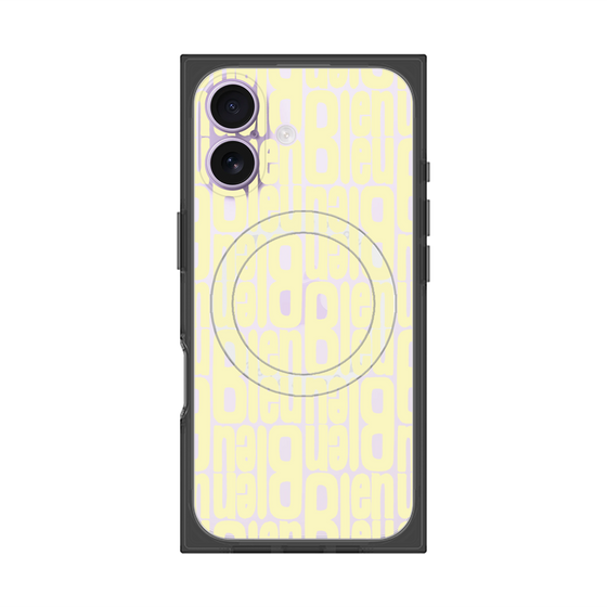 プレミアムスクエアケース with MagSafe［ LANVIN en Bleu - Logo Pattern - Yellow ］