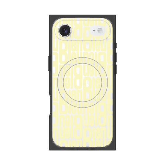 プレミアムスクエアケース with MagSafe［ LANVIN en Bleu - Logo Pattern - Yellow ］