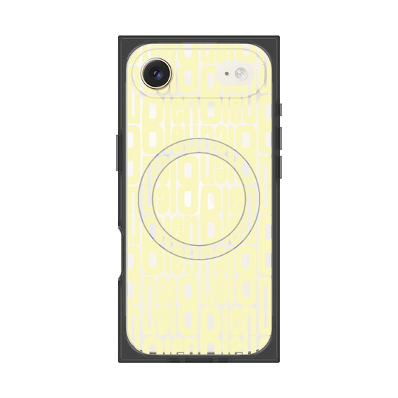 プレミアムスクエアケース with MagSafe［ LANVIN en Bleu - Logo Pattern - Yellow ］
