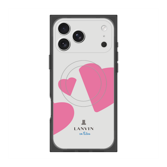 プレミアムスクエアケース with MagSafe［ LANVIN en Bleu Hearts Pink - ランバン ハート ピンク ］