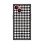 プレミアムスクエアケース with MagSafe［ Houndstooth Pattern Black with LANVIN en Bleu logo- ランバン 千鳥格子柄 ブラック ］