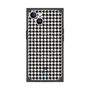 プレミアムスクエアケース with MagSafe［ Houndstooth Pattern Black with LANVIN en Bleu logo- ランバン 千鳥格子柄 ブラック ］