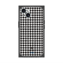 プレミアムスクエアケース with MagSafe［ Houndstooth Pattern Black with LANVIN en Bleu logo- ランバン 千鳥格子柄 ブラック ］