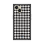 プレミアムスクエアケース with MagSafe［ Houndstooth Pattern Black with LANVIN en Bleu logo- ランバン 千鳥格子柄 ブラック ］