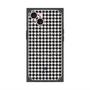 プレミアムスクエアケース with MagSafe［ Houndstooth Pattern Black with LANVIN en Bleu logo- ランバン 千鳥格子柄 ブラック ］