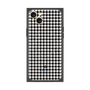 プレミアムスクエアケース with MagSafe［ Houndstooth Pattern Black with LANVIN en Bleu logo- ランバン 千鳥格子柄 ブラック ］