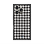 プレミアムスクエアケース with MagSafe［ Houndstooth Pattern Black with LANVIN en Bleu logo- ランバン 千鳥格子柄 ブラック ］