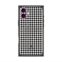 プレミアムスクエアケース with MagSafe［ Houndstooth Pattern Black with LANVIN en Bleu logo- ランバン 千鳥格子柄 ブラック ］