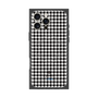 プレミアムスクエアケース with MagSafe［ Houndstooth Pattern Black with LANVIN en Bleu logo- ランバン 千鳥格子柄 ブラック ］