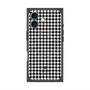 プレミアムスクエアケース with MagSafe［ Houndstooth Pattern Black with LANVIN en Bleu logo- ランバン 千鳥格子柄 ブラック ］