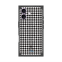 プレミアムスクエアケース with MagSafe［ Houndstooth Pattern Black with LANVIN en Bleu logo- ランバン 千鳥格子柄 ブラック ］
