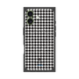 プレミアムスクエアケース with MagSafe［ Houndstooth Pattern Black with LANVIN en Bleu logo- ランバン 千鳥格子柄 ブラック ］