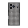 プレミアムスクエアケース with MagSafe［ Houndstooth Pattern Black with LANVIN en Bleu logo- ランバン 千鳥格子柄 ブラック ］