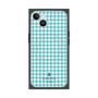プレミアムスクエアケース with MagSafe［ Houndstooth Pattern Blue with LANVIN en Bleu logo- ランバン 千鳥格子柄 ブルー ］