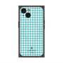 プレミアムスクエアケース with MagSafe［ Houndstooth Pattern Blue with LANVIN en Bleu logo- ランバン 千鳥格子柄 ブルー ］