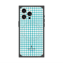 プレミアムスクエアケース with MagSafe［ Houndstooth Pattern Blue with LANVIN en Bleu logo- ランバン 千鳥格子柄 ブルー ］