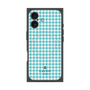 プレミアムスクエアケース with MagSafe［ Houndstooth Pattern Blue with LANVIN en Bleu logo- ランバン 千鳥格子柄 ブルー ］