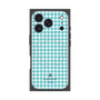 プレミアムスクエアケース with MagSafe［ Houndstooth Pattern Blue with LANVIN en Bleu logo- ランバン 千鳥格子柄 ブルー ］