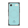 プレミアムスクエアケース with MagSafe［ Houndstooth Pattern Blue with LANVIN en Bleu logo- ランバン 千鳥格子柄 ブルー ］