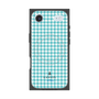 プレミアムスクエアケース with MagSafe［ Houndstooth Pattern Blue with LANVIN en Bleu logo- ランバン 千鳥格子柄 ブルー ］