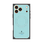 プレミアムスクエアケース with MagSafe［ Houndstooth Pattern Blue with LANVIN en Bleu logo- ランバン 千鳥格子柄 ブルー ］