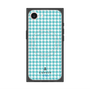 プレミアムスクエアケース with MagSafe［ Houndstooth Pattern Blue with LANVIN en Bleu logo- ランバン 千鳥格子柄 ブルー ］