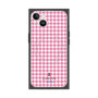 プレミアムスクエアケース with MagSafe［ Houndstooth Pattern Pink with LANVIN en Bleu logo- ランバン 千鳥格子柄 ピンク ］