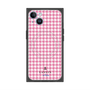 プレミアムスクエアケース with MagSafe［ Houndstooth Pattern Pink with LANVIN en Bleu logo- ランバン 千鳥格子柄 ピンク ］