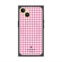 プレミアムスクエアケース with MagSafe［ Houndstooth Pattern Pink with LANVIN en Bleu logo- ランバン 千鳥格子柄 ピンク ］